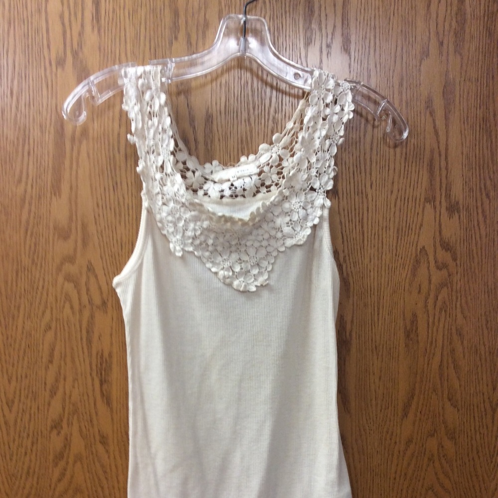 Anthropologie A’reve cream lace tank